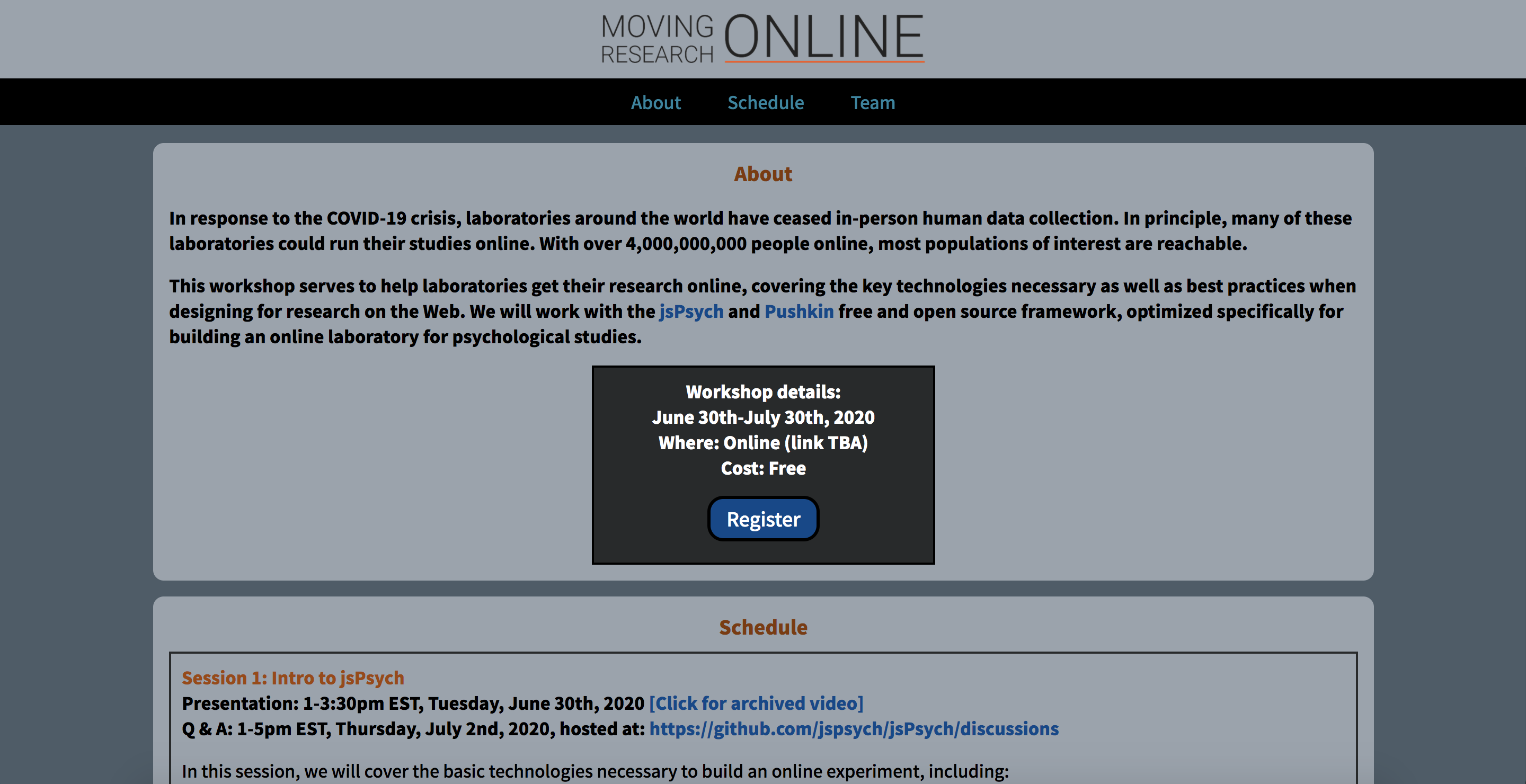 Web development scrolling template example image